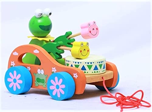 Wooden Drum Musical Pull Along Toy, Baby Early